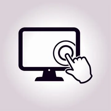 Monitor sign symbol Stock Illustration