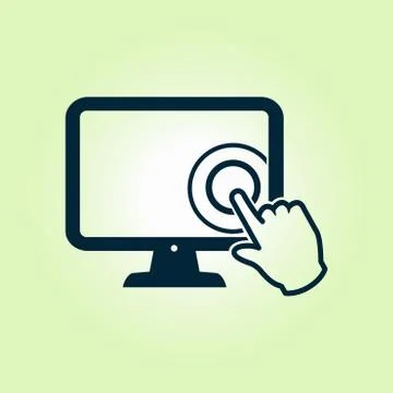 Monitor sign symbol Stock Illustration