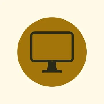 Monitor sign symbol Stock Illustration
