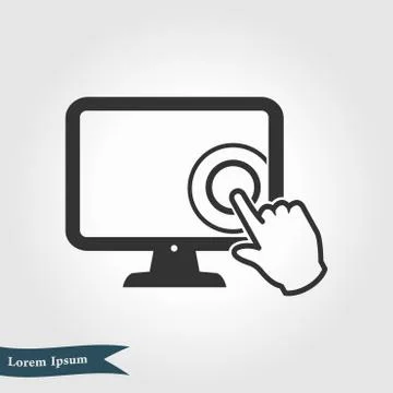 Monitor sign symbol. Illustrazione stock