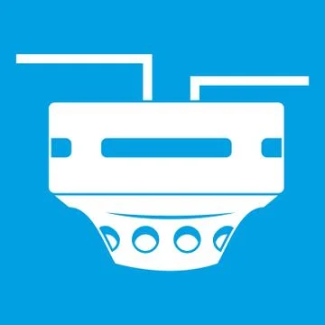 Monitor socket icon white Stock Illustration