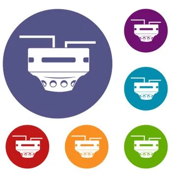Monitor socket icons set Stock Illustration