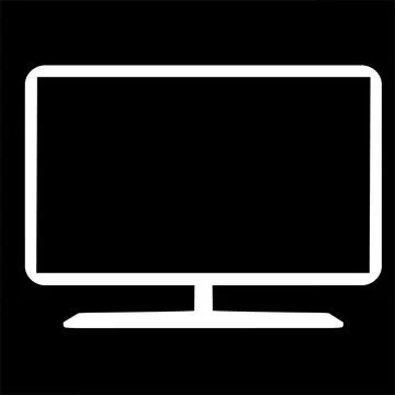 Monitor Solid Color on Black Background Icon Illustrazione stock