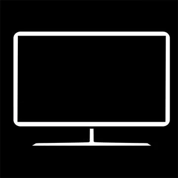 Monitor Solid Color on Black Background Icon Illustrazione stock