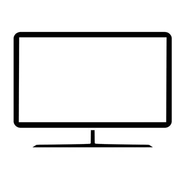 Monitor Solid Color on White Background Icon イラスト素材