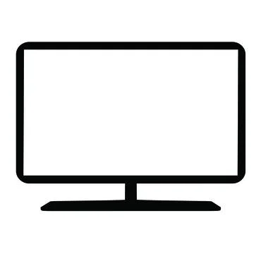 Monitor Solid Color on White Background Icon Stock Illustration