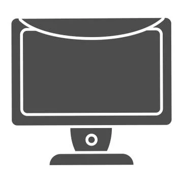 Monitor solid icon. Computer screen vector illustration isolated on white Stockillustratie