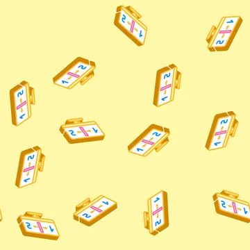 Monitor split screen hybrid work isometric icon seamless pattern Stock Illustration