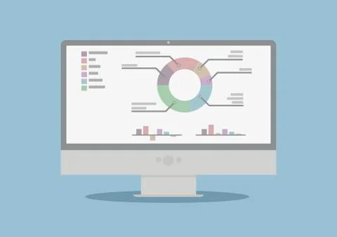 Monitor statistics Stock Illustration