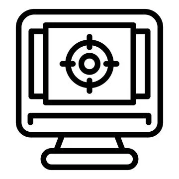 Monitor target icon outline vector. Plotter device Stock Illustration