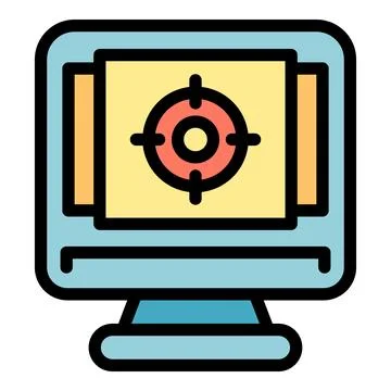 Monitor target icon vector flat Stockillustratie