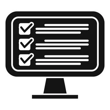 Monitor task icon simple vector. Business clock Illustrazione stock