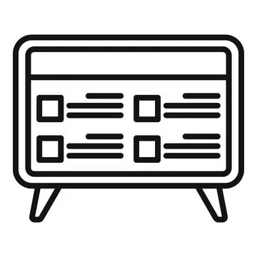 Monitor task schedule icon outline vector. Event person Illustrazione stock