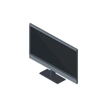 Monitor technology hardware device computer isometric Stock Illustration