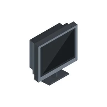Monitor technology hardware device computer isometric Stock Illustration