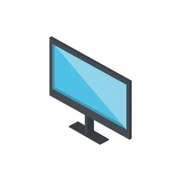 Monitor technology hardware device computer isometric Stock Illustration