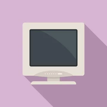 Monitor technology icon flat . Computer screen Stock Illustration