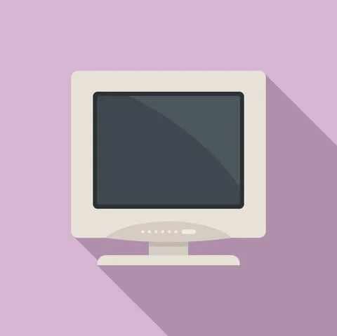 Monitor technology icon flat vector. Computer screen Stock Illustration