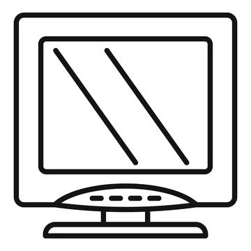 Monitor technology icon outline . Computer screen Stock Illustration