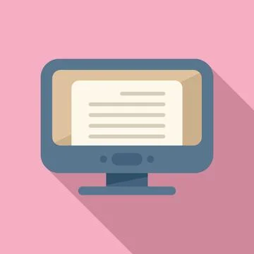 Monitor test icon flat . Book final イラスト素材