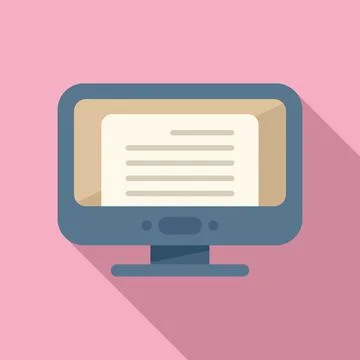 Monitor test icon flat vector. Book final イラスト素材
