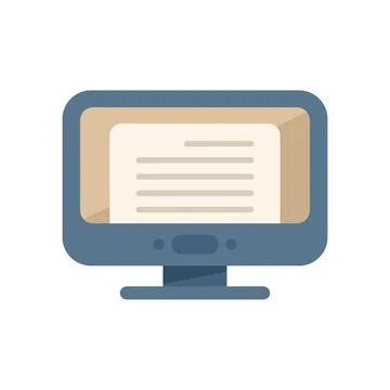 Monitor test icon flat vector. Book final Stock Illustration