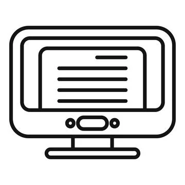Monitor test icon outline . Book final Illustrazione stock
