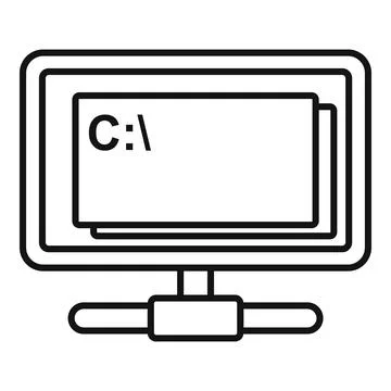 Monitor testing software icon, outline style Stock Illustration