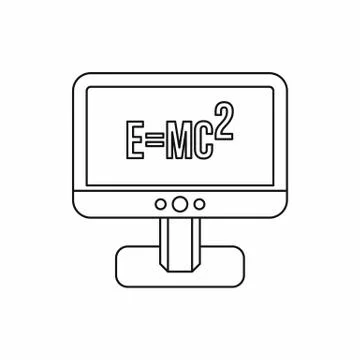 Monitor with the Theory of Relativity formula icon Illustrazione stock