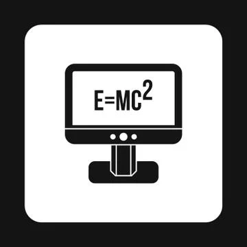 Monitor with the Theory of Relativity formula icon Illustrazione stock