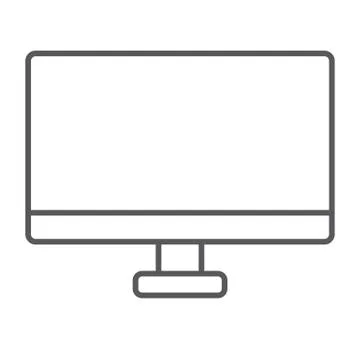 Monitor thin line icon, desktop and device, computer display sign, vector Illustrazione stock