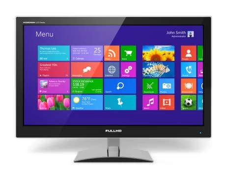 Monitor with touchscreen interface Stock Illustration
