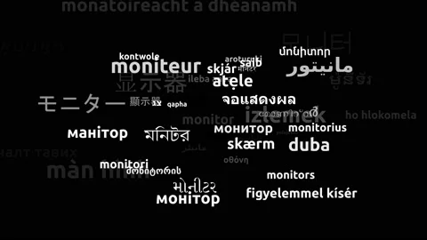 Monitor Translated in 50 Worldwide Languages Endless Looping 3d Zooming Wordc Видео 145216026