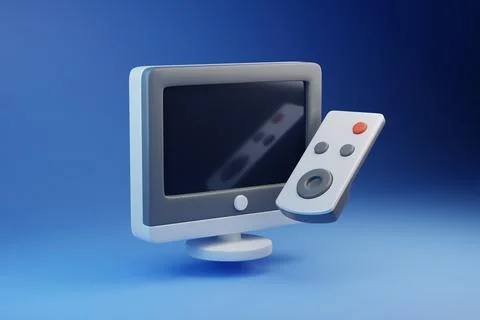 Monitor tv and controller 스톡 일러스트