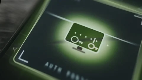 Monitor with two keys icon labeled AUTH PORTAL Stock Footage 335464708