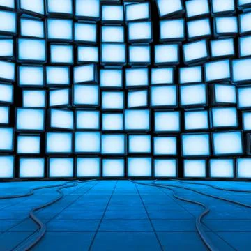 Monitor wall background Illustrazione stock