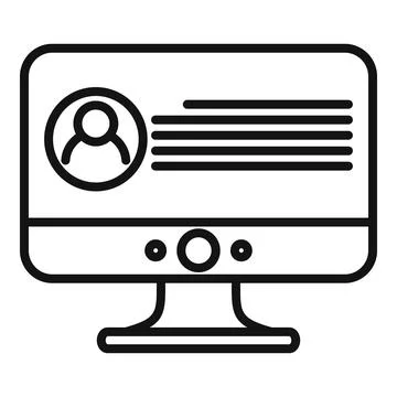 Monitor web headhunter icon, outline style Stock Illustration
