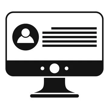 Monitor web headhunter icon, simple style Stock Illustration