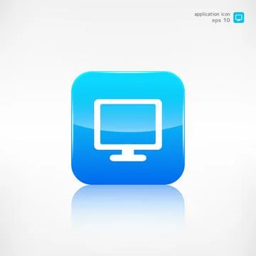 Monitor web icon. Computer display. Stock Illustration