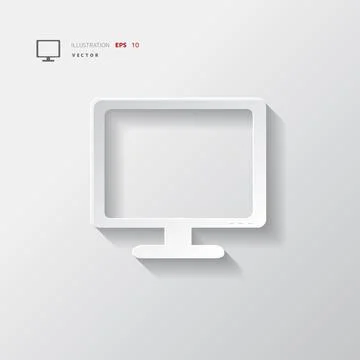 Monitor web icon. Computer display. Stock Illustration