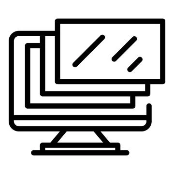 Monitor web interface icon, outline style イラスト素材