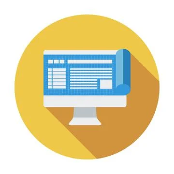 Monitor whit blueprint Stock Illustration