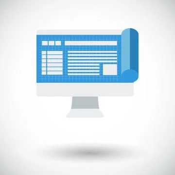 Monitor whit blueprint Stock Illustration