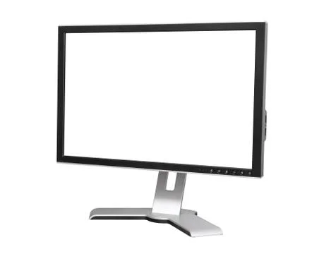 Monitor on white with blank screen Stock Photos