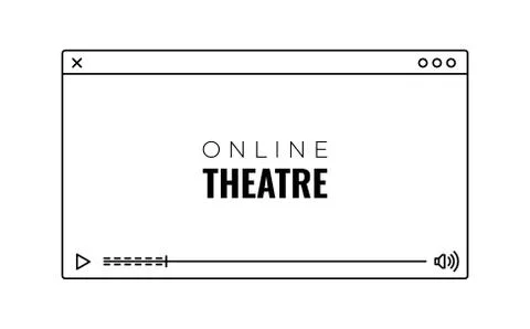 A monitor window with online video broadcast of the performance from the theater Stock Illustration