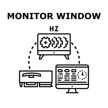 Monitor window settings configuration and performance optimization Stock Illustration