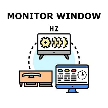Monitor window settings configuration and performance optimization Stock Illustration