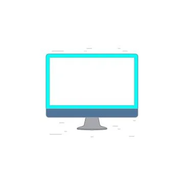 Monitore with blank screen icon or illustration in outline style Illustrazione stock