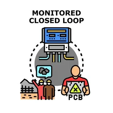 Monitored closed loop system tracking hazardous waste 스톡 일러스트