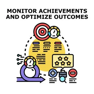 Monitoring achievements, progress, and outcome optimization concept Illustration